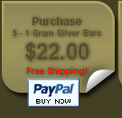 Buy 5 - 1 Gram Silver Bars